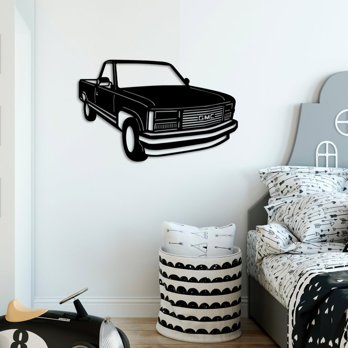 Wallity GMC Sierra 1990 Escultura de pared de metal Negro Wallity GMC Sierra 1990 Escultura de pared de metal Negro